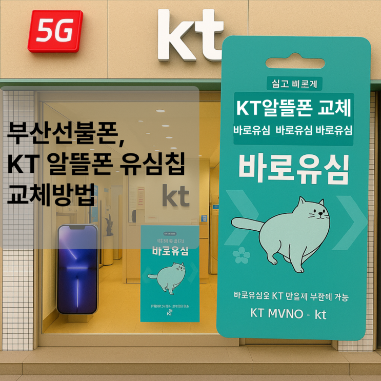  부산선불폰 KT알뜰폰 핸드폰 유심 어디서 교체할까?️