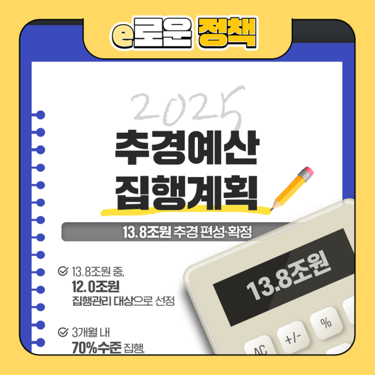 2025 <b>추경</b>예산 <b>집행</b>계획-13.8조원 <b>추경</b> 편성·확정