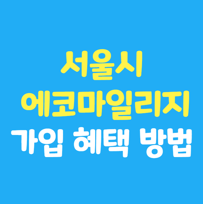  서울시 에코마일리지 신청 혜택 사용 방법 (ft. 12만원 현금 전환 부수입 최고)