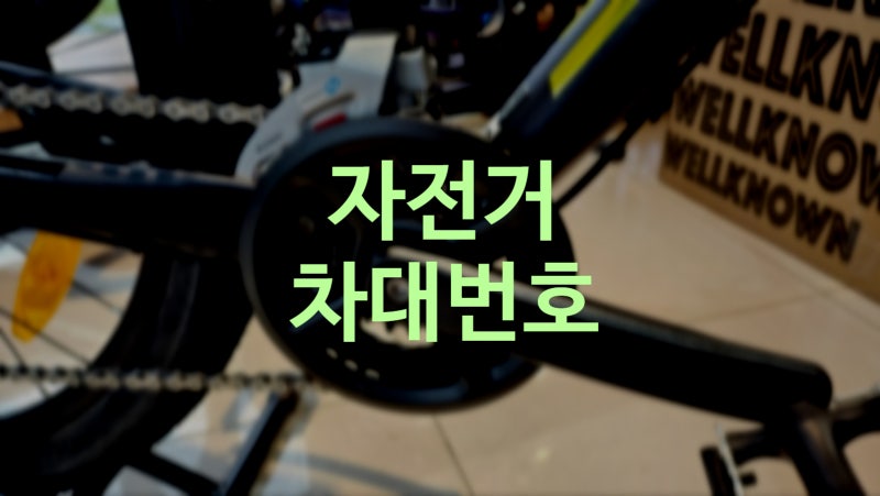 자전거 차대 번호 위치