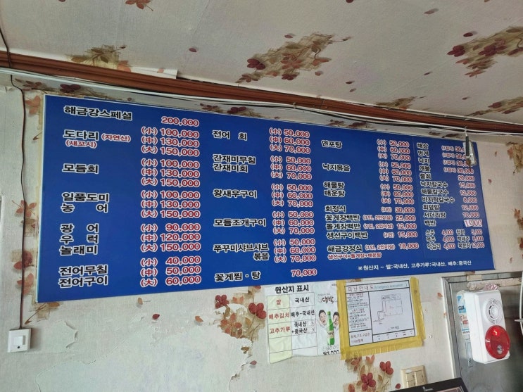  해금강횟집 전곡항, 맛있는 전곡항 근처 맛집에서의 가족 만찬