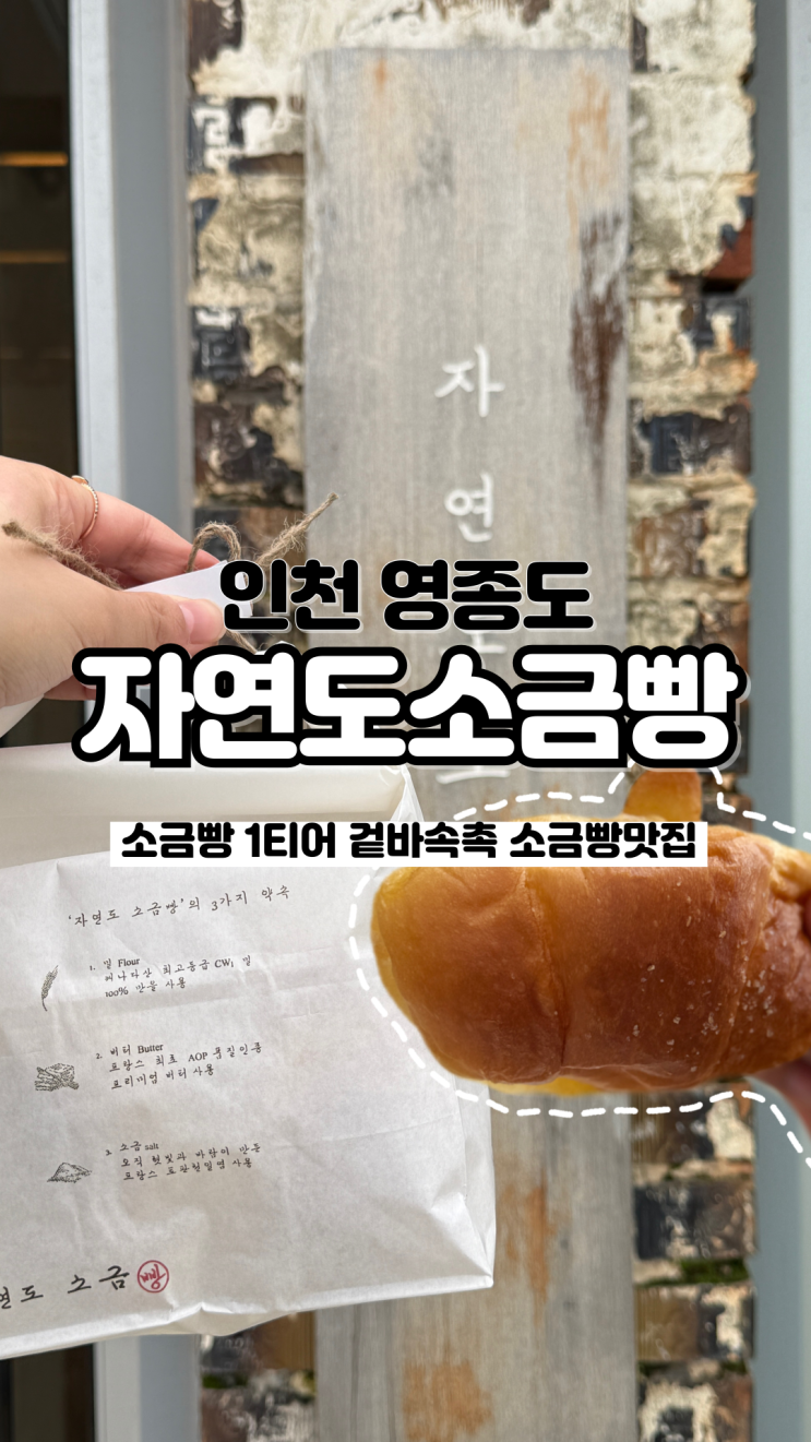  빵순이의 인생 소금빵 내돈내산 인천 영종도 디저트 맛집 자연도소금빵