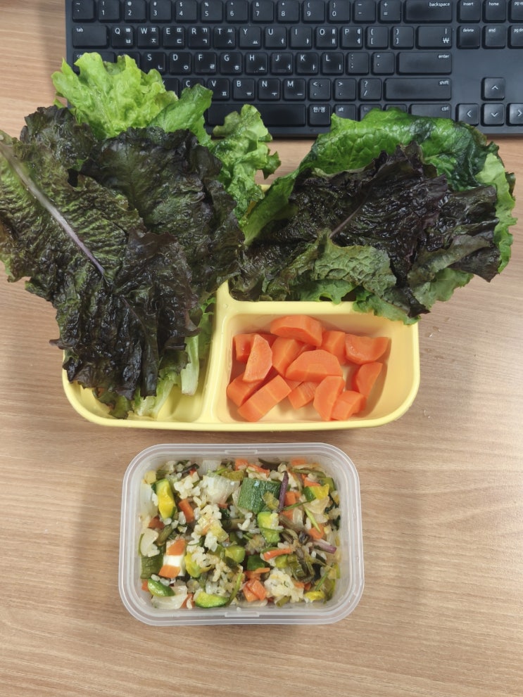  [오늘의 점심] 야채볶음밥, 찐당근, 상추