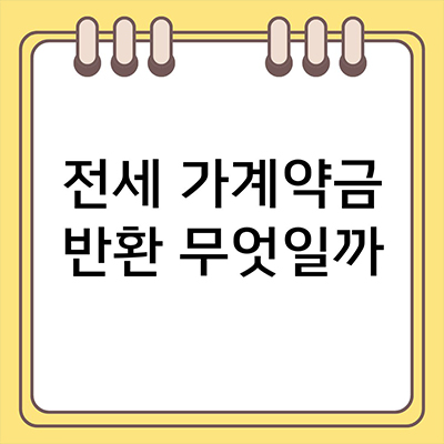  전세 가계약금 반환 무엇일까
