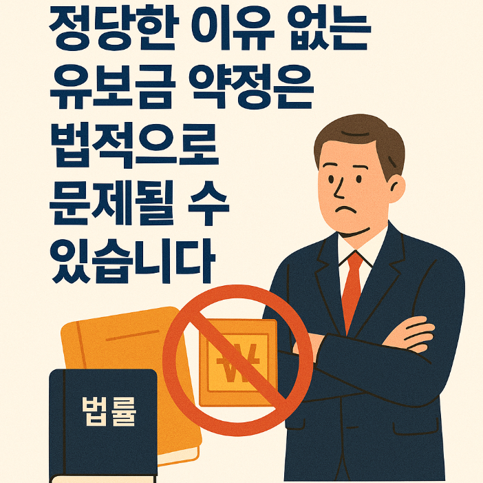  '정당한 이유 없는 유보금 약정'은 법적으로 문제될 수 있습니다