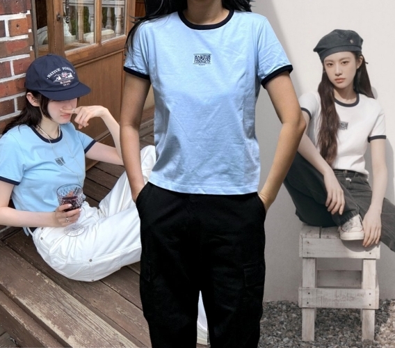  강민경, 고윤정 마리떼 링거티 | 스카이 블루 반팔티 후기