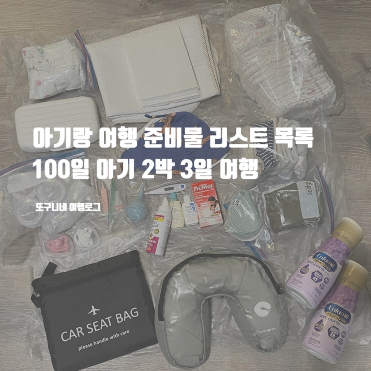  아기랑 여행 준비물 리스트 목록, 100일 아기 2박 3일 여행