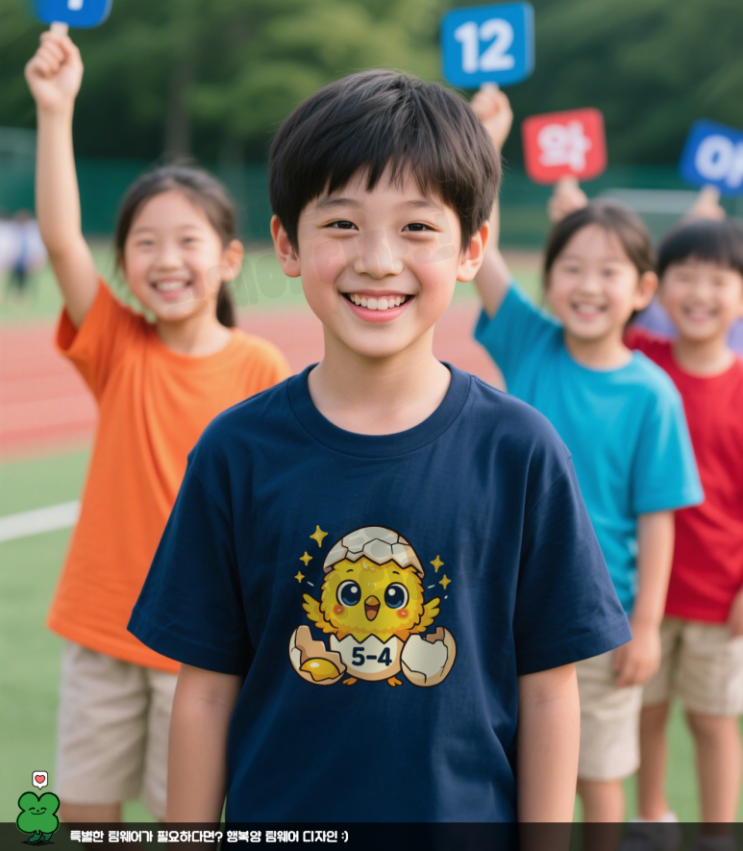  세종 으뜸초등학교 반티 제작 , 5학년 단체티 귀엽게 제작 !  행복양이 직접 디자인 합니다.