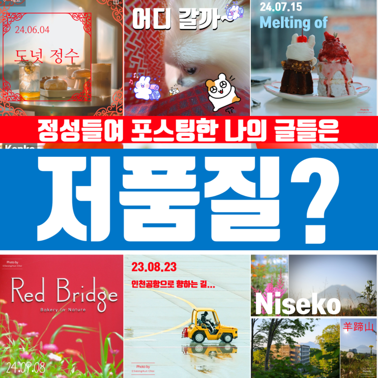  블로그가 저품질로 빠지는 이유, 1000개 글을 쓴 후에야 알게 된 비슷한 사진의 함정