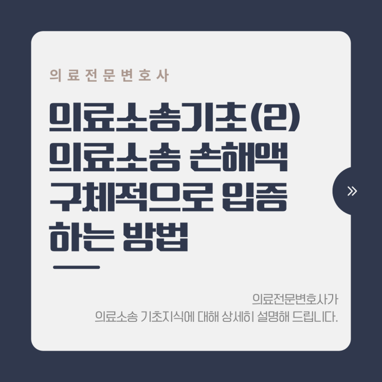  의료소송기초(2) 의료소송 손해액 구체적으로 입증하는 방법