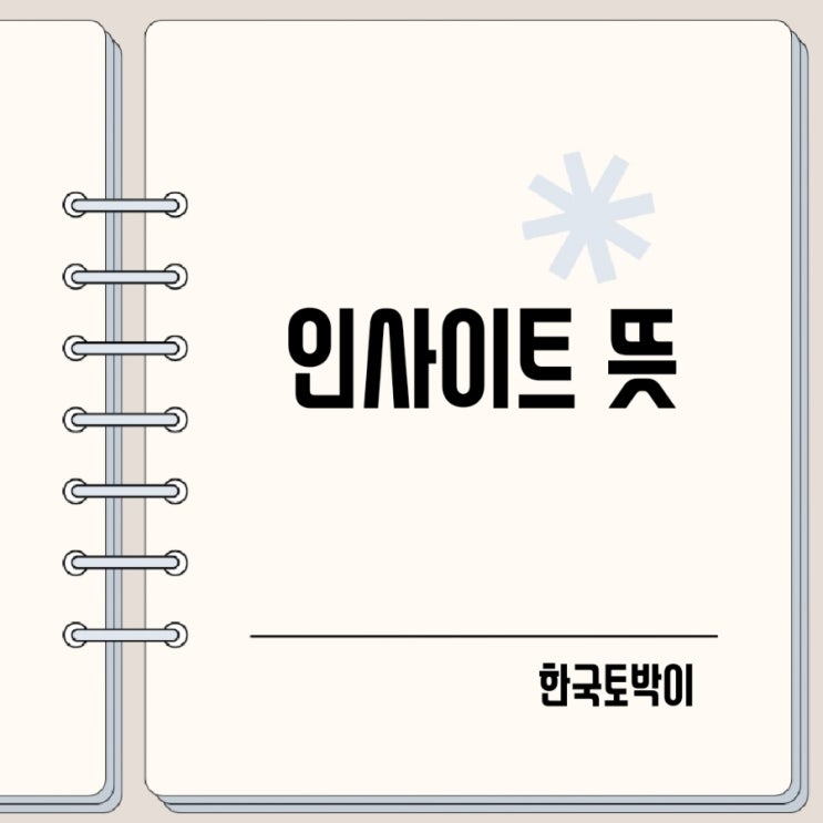  인사이트 뜻 insight를 얻다