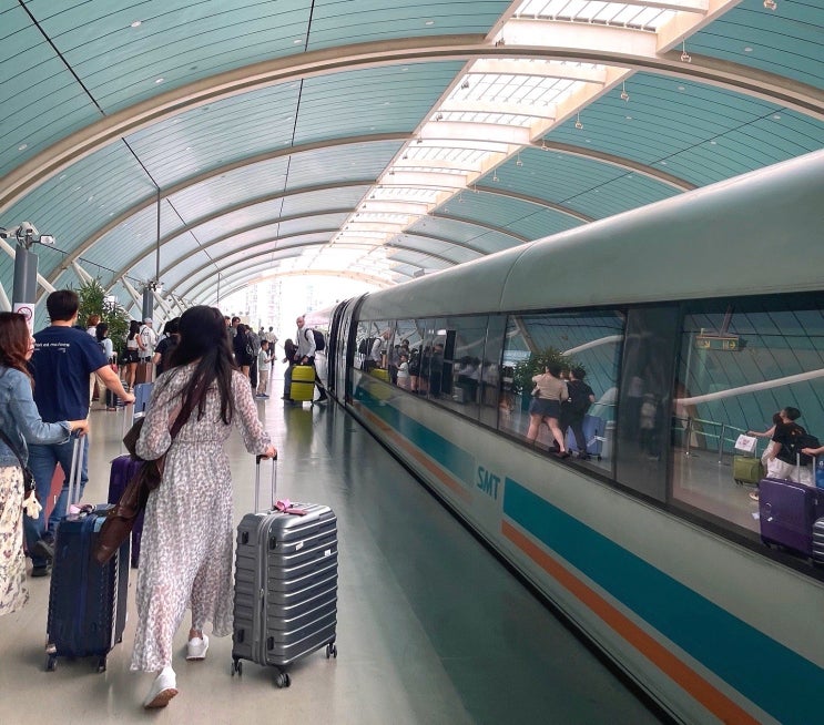  상해 푸동공항 입국 센트럴 호텔 마그레브와 지하철로 가는 법 정말 쉬움
