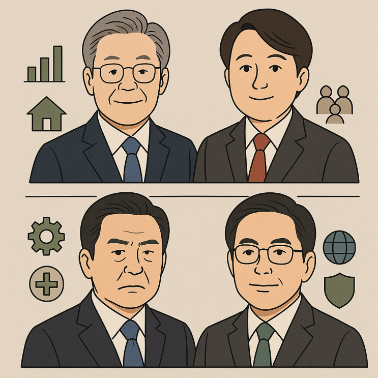 2025 <b>대선 후보</b> 핵심 공약... 정책 비교(이재명, 김문수, <b>이준석</b>)
