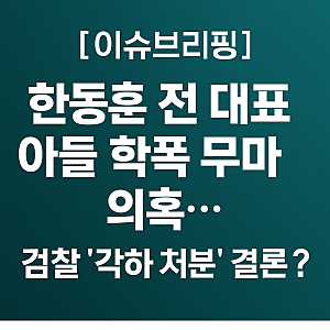 한동훈 전 대표 아들 학폭 무마 의혹… 검찰 “각하 처분” 결론 왜?