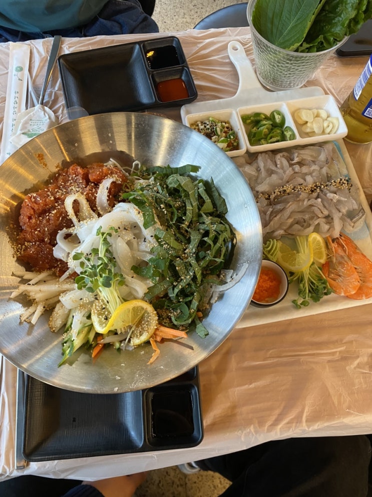  군산 조촌동 선주네포차 재방문한 조촌동 맛집 횟집 메뉴추천 갑오징어물회 우럭세꼬시 군산포차 롯데몰술집