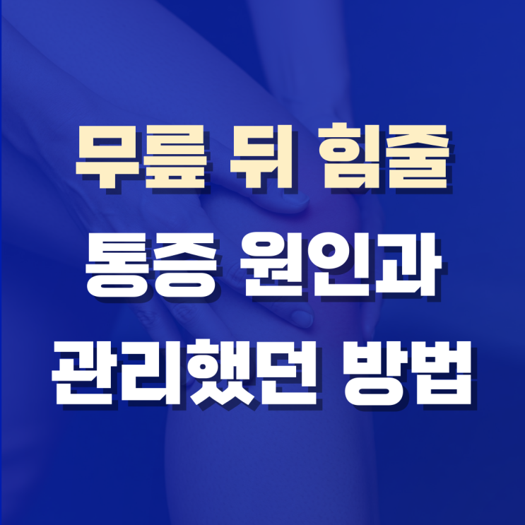  무릎 뒤 힘줄 통증 원인과 관리를 위해 시도했던 방법들