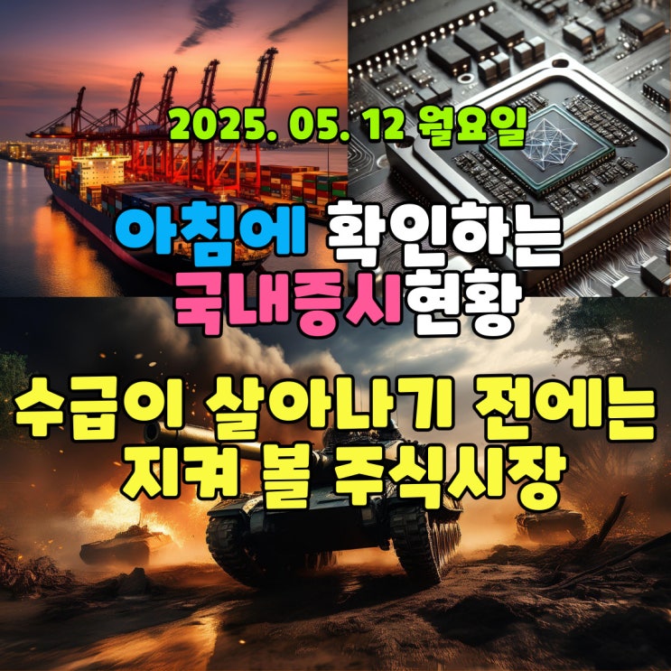 2025년 5월 12일(월) 주요 증시 및 스케줄 (주식투자를 준비 할 시기!)