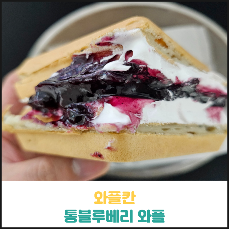 와플칸 통블루베리 와플 후기 와플칸 통블루베리 와플 후기