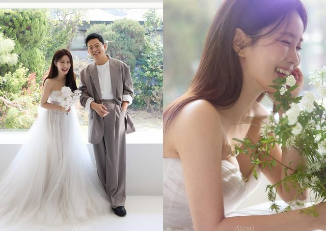  ‘7월 결혼’ 김준호김지민 웨딩화보 공개…특별한 가족도 함께 [DA]