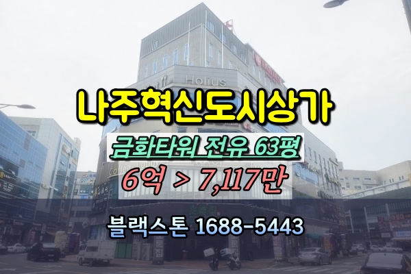  나주시 빛가람동 상가 경매 금화타워100평대 경매 1억 [2023타경6909]