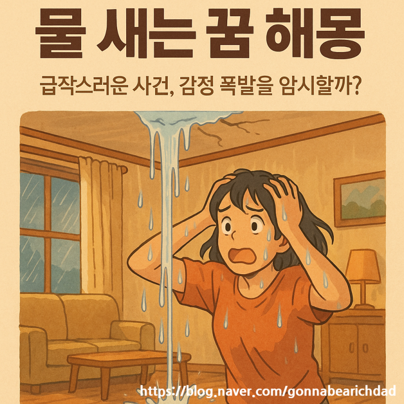 천장에서 물새는 꿈 해몽 감정이 넘치고 있다는 신호일까?