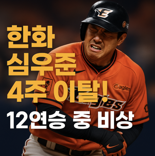 한화이글스 <b>심우준 부상</b> 종아리 골절 플랜B 분석