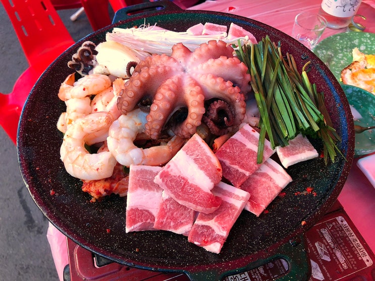  여수 교동시장 포차 17번 니캉내캉 해물삼합 맛집