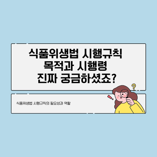  식품위생법 시행령과 시행규칙 꼭 알아야 할 핵심 포인트 5가지