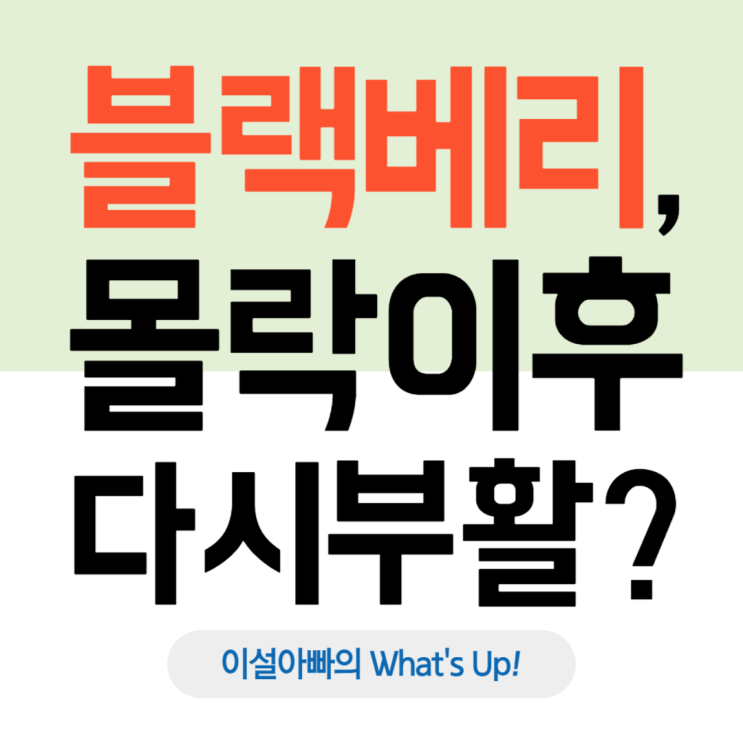  블랙베리(BlackBerry) 부활 스토리, 몰락을 딛고 소프트웨어 기업으로?