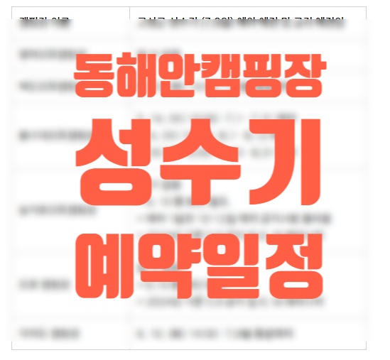 동해안 | 2025년 성수기 7월 8월 캠핑장 예약 일정 정리 바다 캠핑 고성 삼척 동해