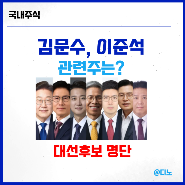 21대 대선후보 명단과 <b>김문수</b>, <b>이준석</b> 관련주는?