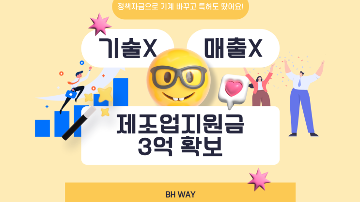  제조업지원금 3억 확보했습니다 "기술도 없고 매출도 적었는데"