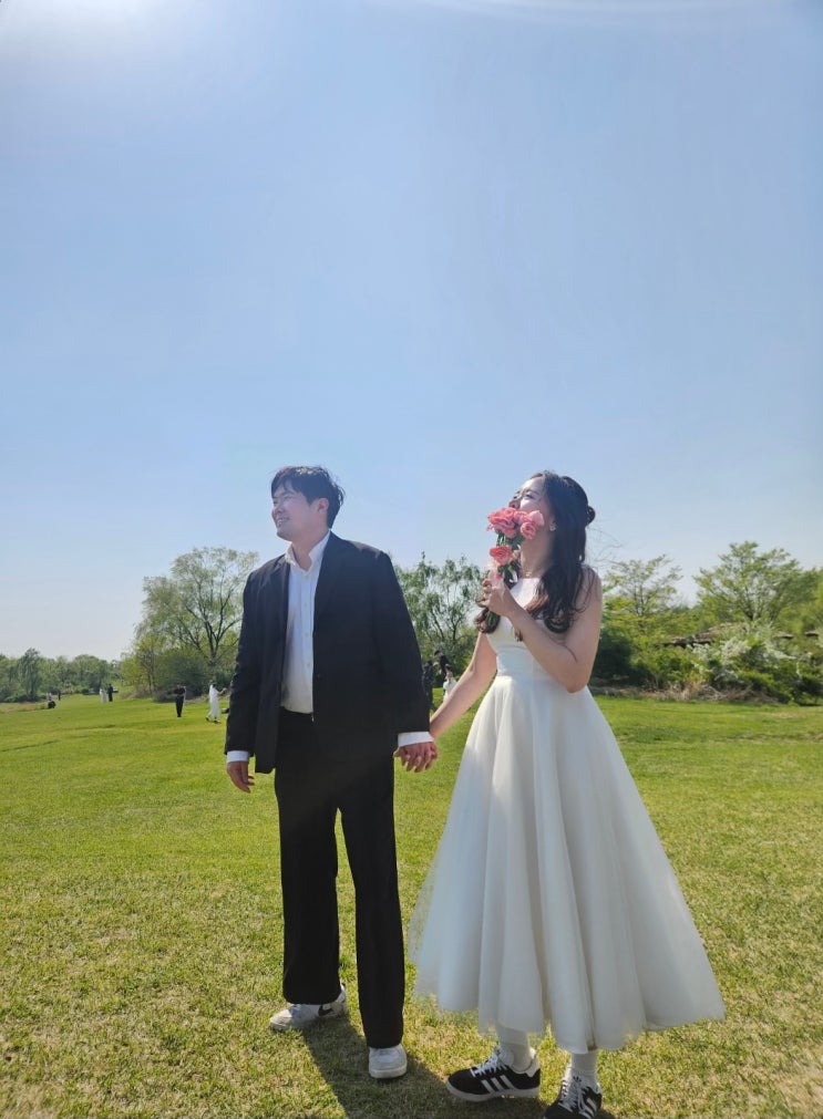  가성비 스드메 소소한결혼식 노을공원 웨딩스냅 찍고 왔어요