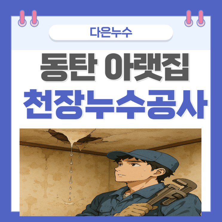  동탄 안방 아랫집 천장누수 주택 수도배관 싱크대 배관공사 보험처리 업체추천