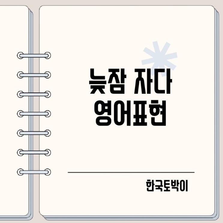  늦잠 늦잠자서 지각했어 영어로