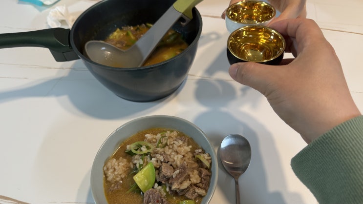  캠핑요리 소고기국밥 밀키트 정대포소갈비 소고기 폭탄 된장술밥