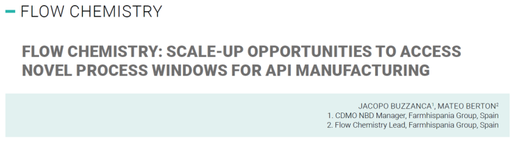 API 제조를 위한 새로운 프로세스 창에접속하기 위한 Scale-Up 기회