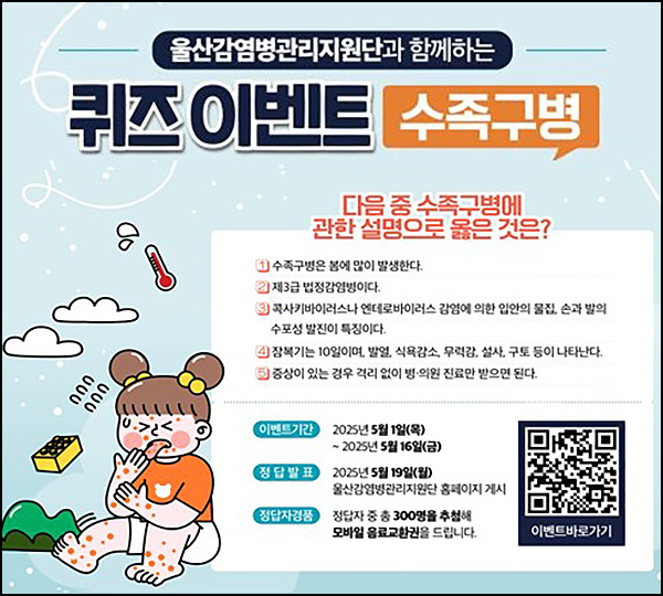 울산감염병관리지원단 퀴즈이벤트(모바일 쿠폰 300명)추첨~05.16 울산감염병관리지원단 퀴즈이벤트(모바일 쿠폰 300명)추첨~05.16
