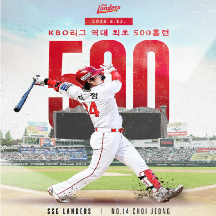 드디어 터졌다!! 최정 개인통산 500호 홈런~~~NC 라일리를 상대로 투런 발사!! 소년 장사에서 이제는 KBO 리빙레전드로!!(최정 500홈런, 데뷔21년차, 10경기 5홈런)