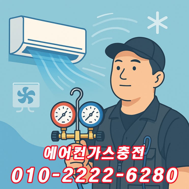  수원에어컨가스충전-에어컨에서 따뜻한 바람만 나와요.