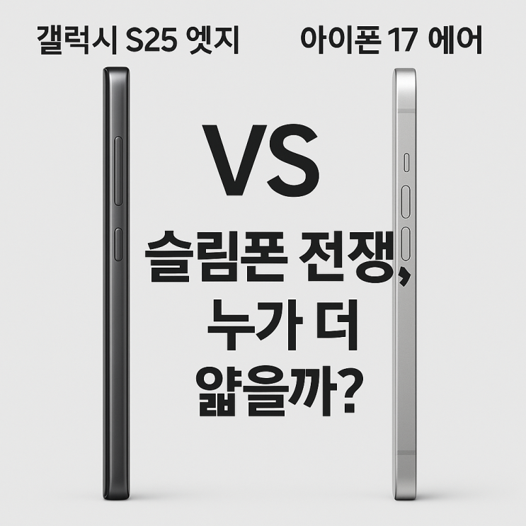  갤럭시S25 엣지 vs 아이폰17 에어 비교! 슬림폰 전쟁, 누가 더 얇을까?