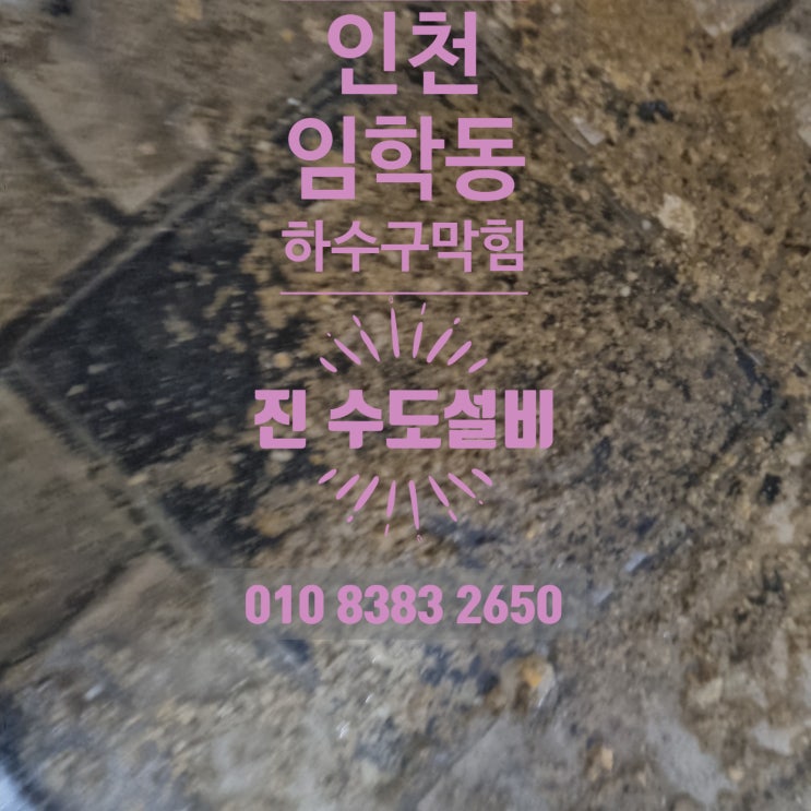 인천 계양구 임학동 하수구막힘 꽉 막힌 배관 원인은?