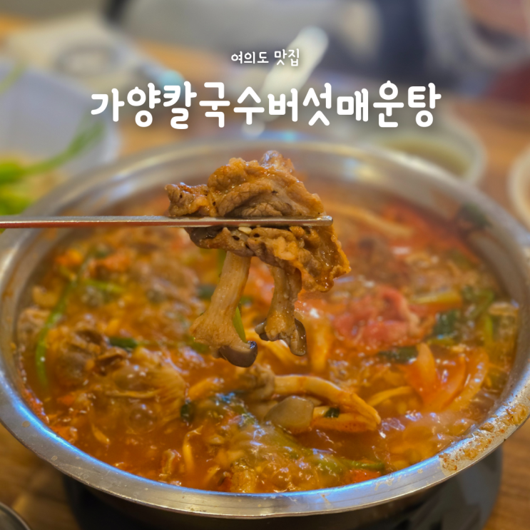  여의도 또간집 맛집, 얼큰한 가양칼국수버섯매운탕 내돈내산 후기