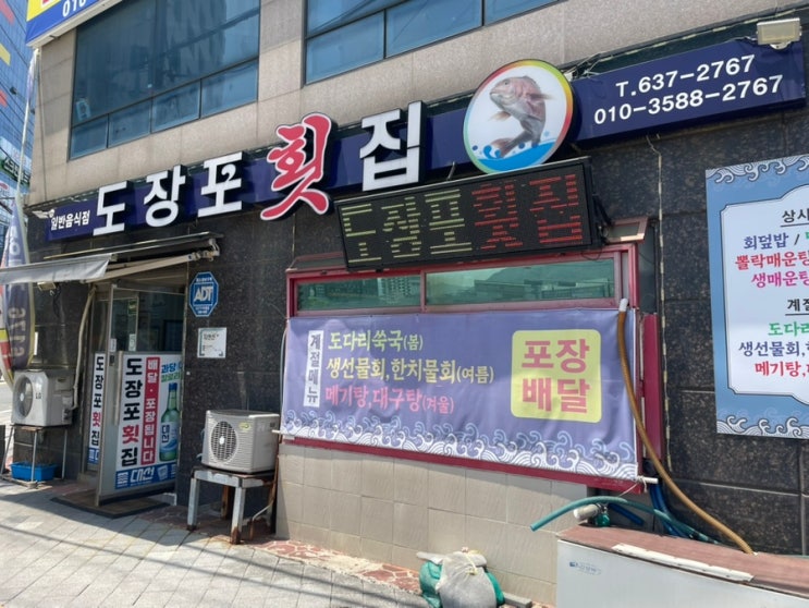  거제장평맛집 도장포횟집, 회 한점에 술이 절로!