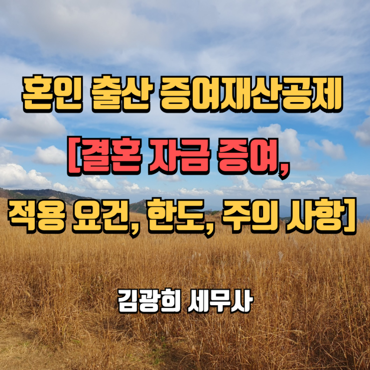  혼인 출산 증여재산공제[결혼 자금 증여, 적용 요건, 한도, 주의 사항]