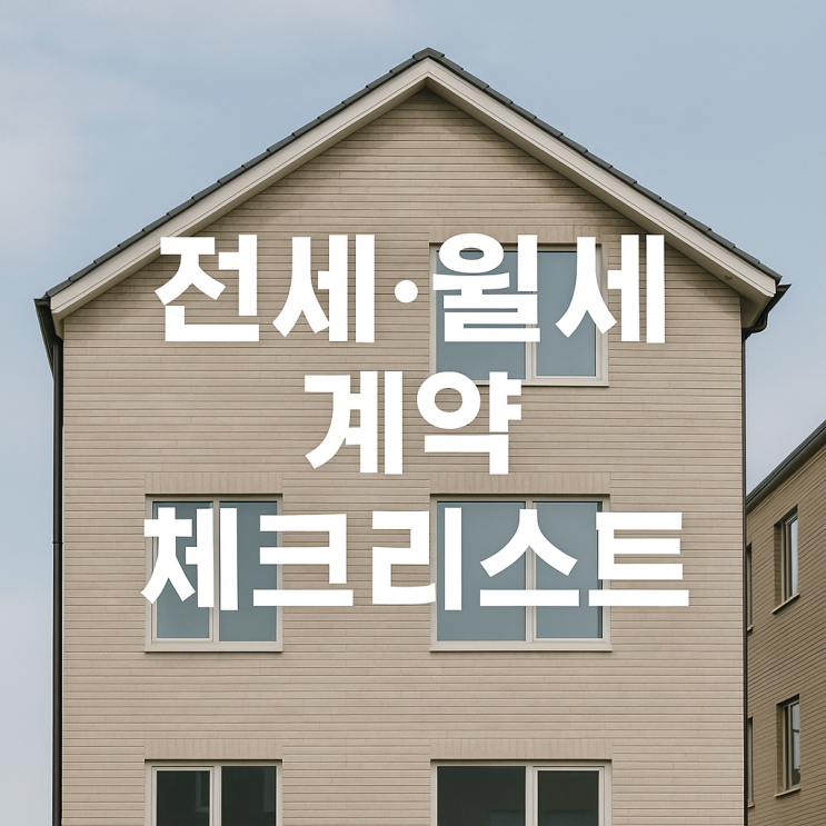  "전세 월세 체크리스트(계약후 꼭 해야 할 일 5가지)_관리비, 수리 책임, 분쟁 예방법 총정리