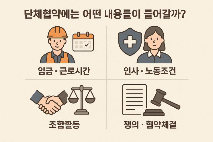  (노사관계) 단체협약에는 어떤 내용들이 들어갈까?