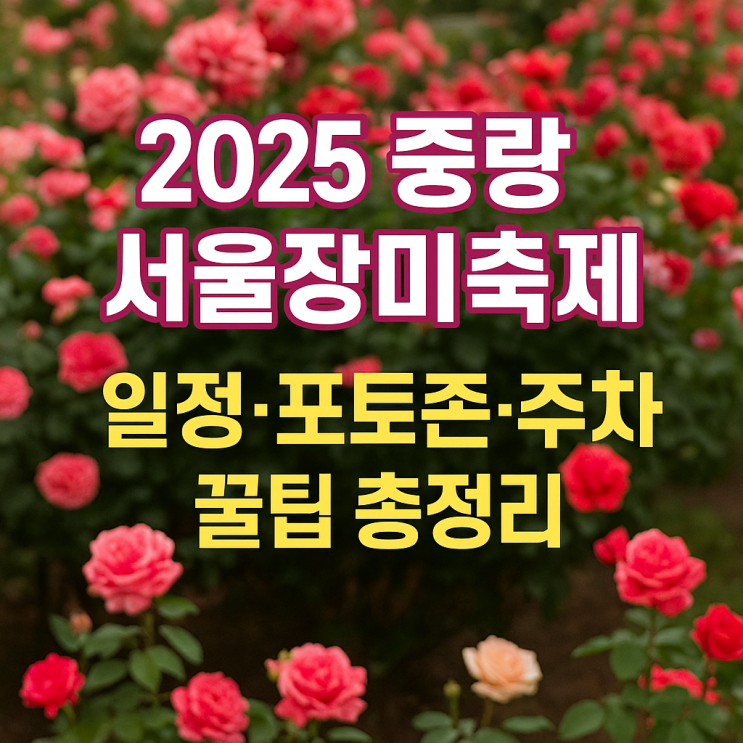  2025 중랑 서울장미축제 일정·포토존·주차 꿀팁 총정리 (축하공연 출연진 송가인, 윙크 등)