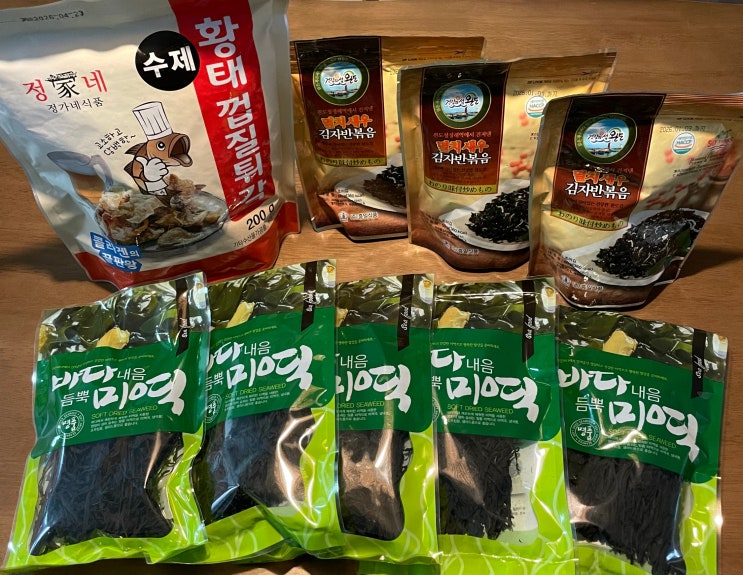  완도해초맘 완도미역 멸치새우김자반볶음 황태껍질튀각 구매 후기