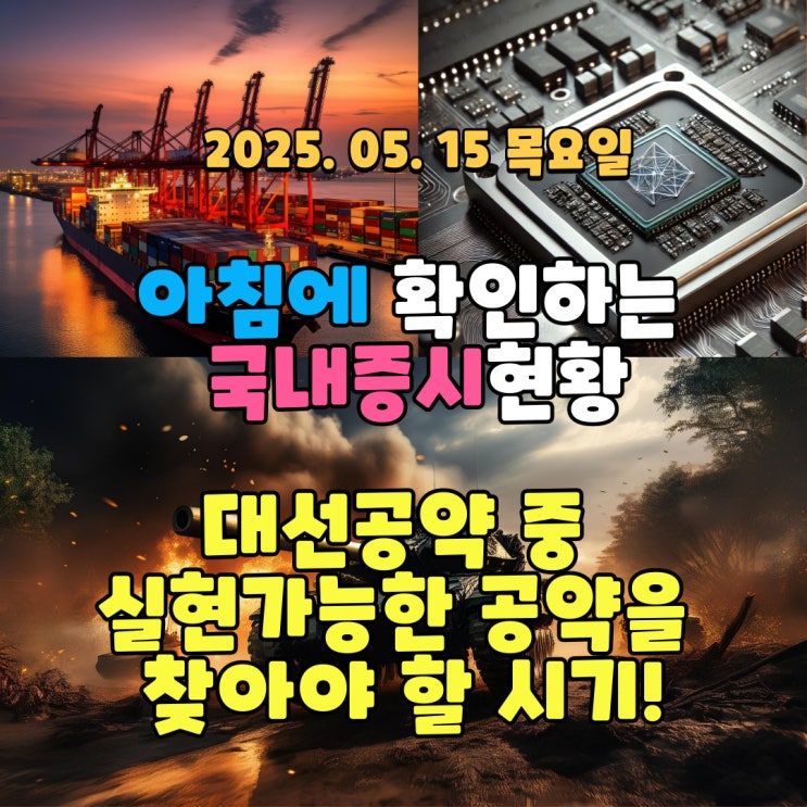  2025년 5월 15일(목) 주요 증시 및 스케줄 (현실 가능한 대선공약을 찾아야 할 시기!)